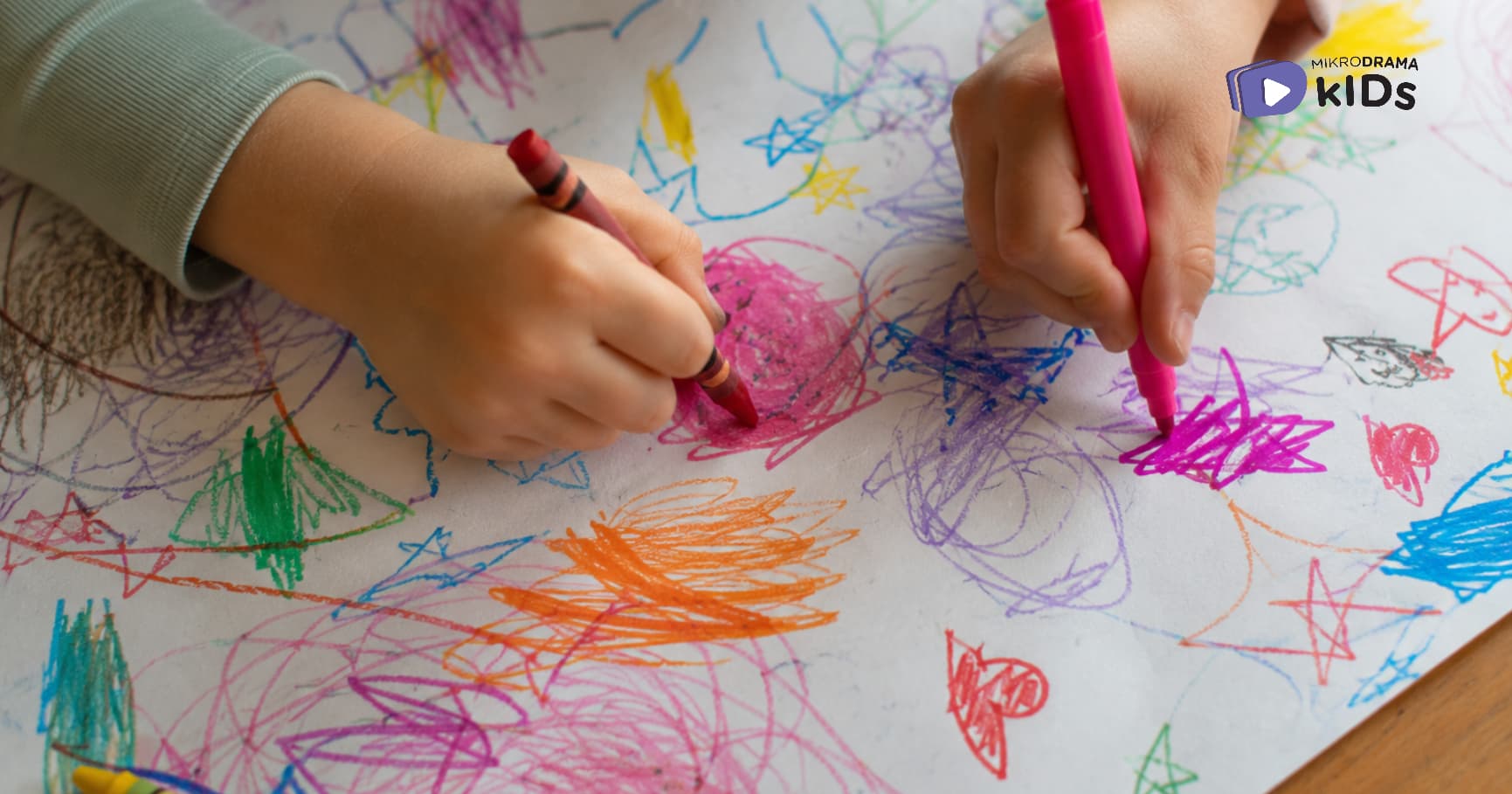 Sketches by crayons