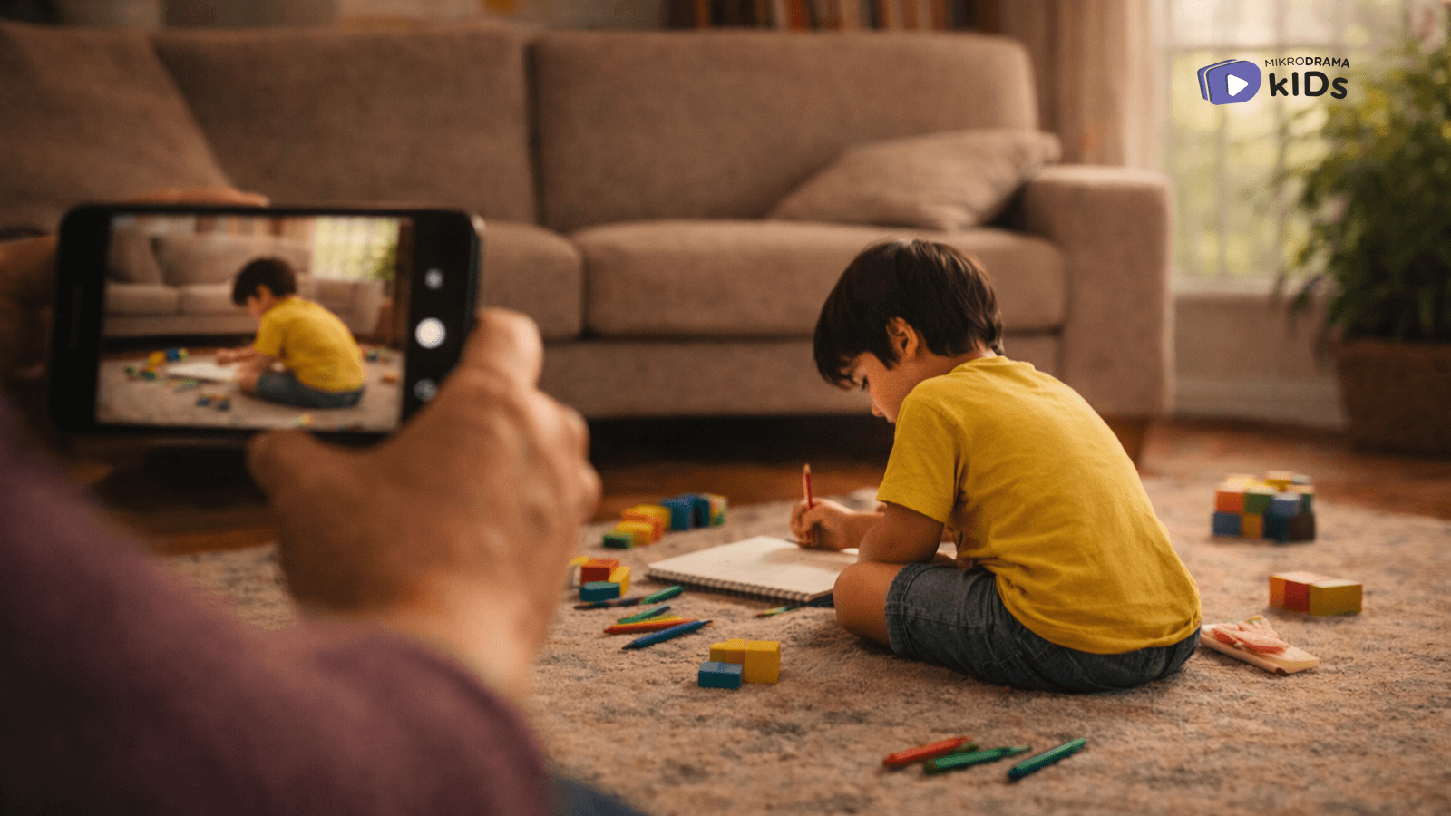 A parent video shoot their child